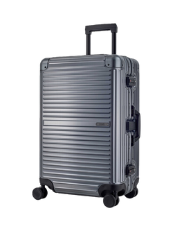 Rock Axel Aluminium 8-Wheel 70cm Medium Suitcase, 71L, Gunmetal
