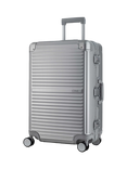Rock Axel Aluminium 8-Wheel 70cm Medium Suitcase, 71L, Silver