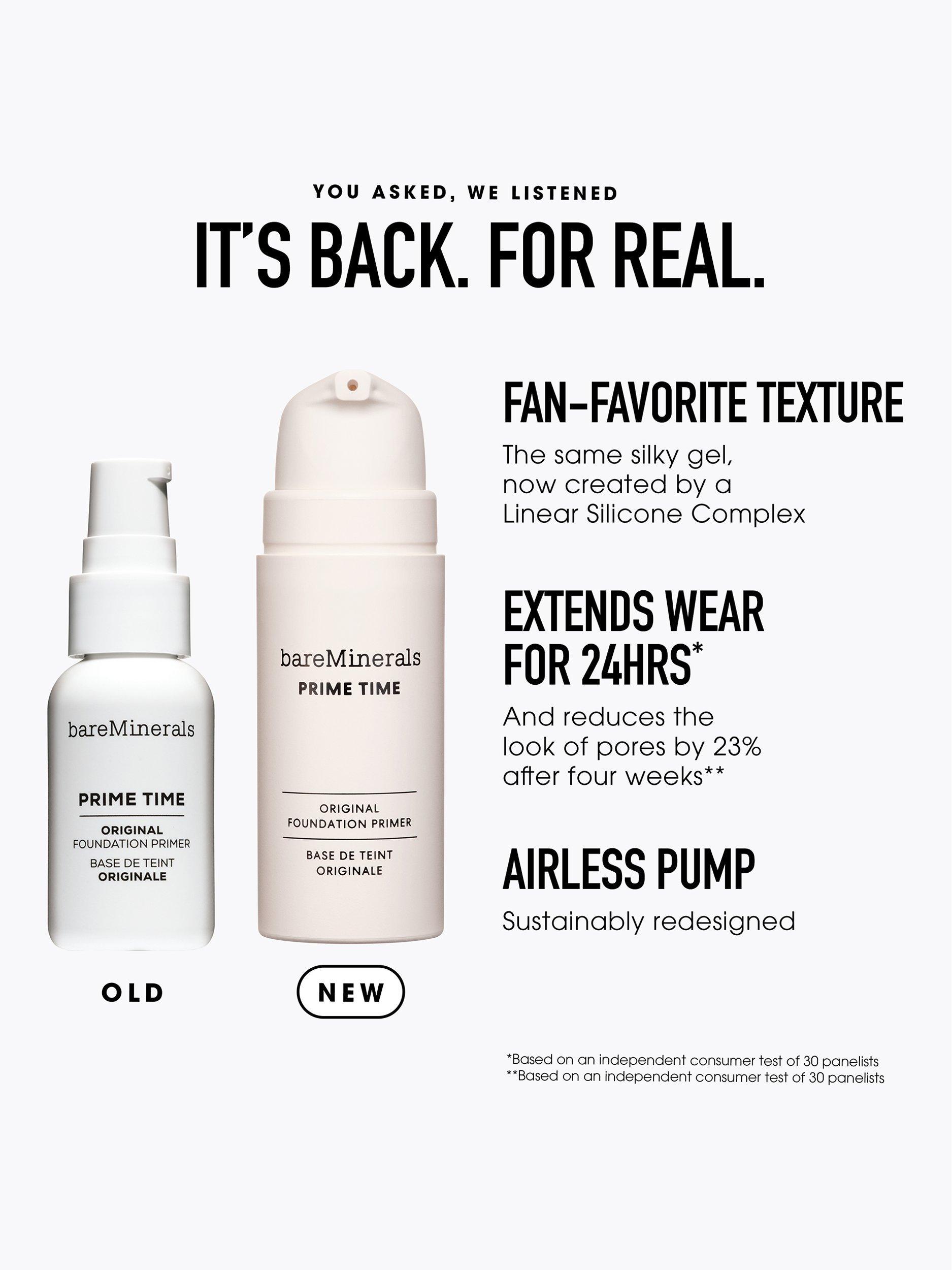 Product image 6 of 10, which shows bareMinerals PRIME TIME Original Foundation Primer, Travel Size, 15ml