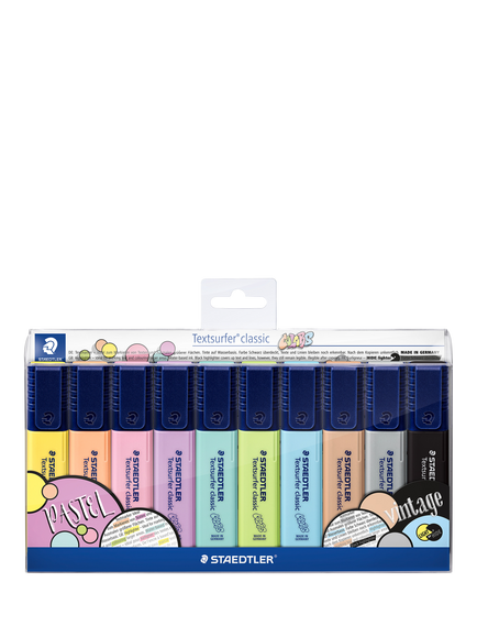 STAEDTLER's Textsurfer Highlighter Pens, Pack of 10, Pastel, Multi
