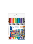 STAEDTLER Design Journey Double Ended Fibre Tip Pens, Pack of 12, Bright