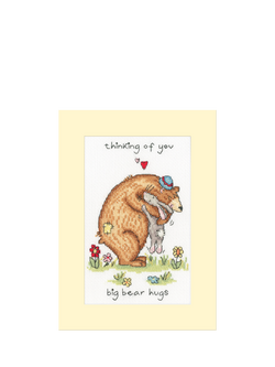 Bothy Threads Bear Hugs Cross Stitch Greetings Card Kit, Multi