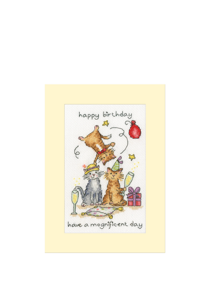 Bothy Threads Mognificent Day Cross Stitch Greetings Card Kit, Multi