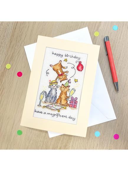 Bothy Threads Mognificent Day Cross Stitch Greetings Card Kit - view 2, Multi
