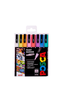 Posca Water Based Metallic Pens, Pack of 8, Pastels, Multi