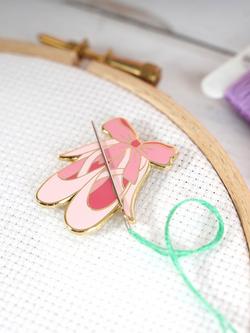 Caterpillar Cross Stitch Ballet Slippers Needle Minder - view 2, Multi
