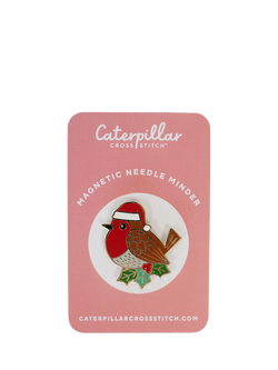 Caterpillar Cross Stitch Christmas Robin Needle Minder, Multi