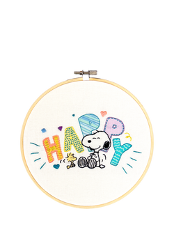 The Crafty Kit Company Happy Snoopy Embroidery Kit, Multi