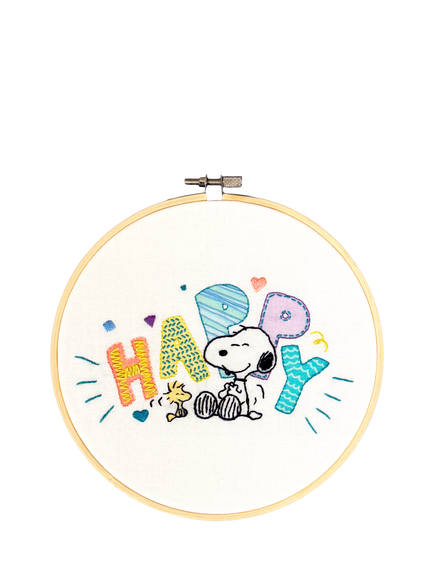 The Crafty Kit Company Happy Snoopy Embroidery Kit, Multi