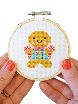 The Make Arcade Gingerbread Man Mini Cross Stitch Kit, Multi