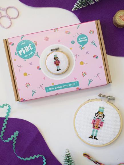 The Make Arcade Nutcracker Mini Cross Stitch Kit - view 2, Multi