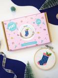 The Make Arcade Gingham Stocking Mini Cross Stitch Kit