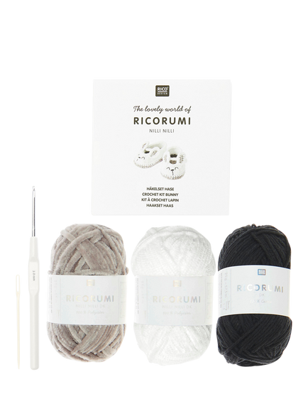 Rico Design Ricorumi Baby Booties Crochet Kit, Bunnies, Purple