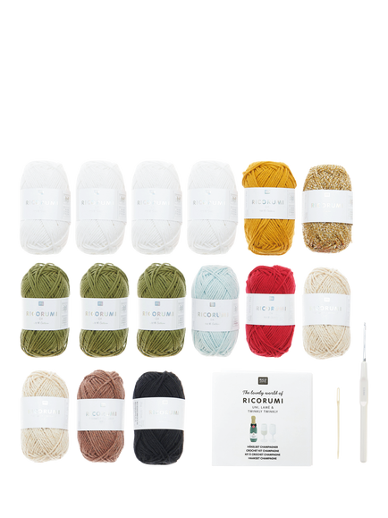 Rico Design Ricorumi The Winner Is Champagne Bottle and Glasses Crochet Kit, Green