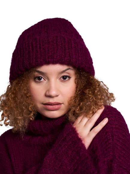 MODE at Rowan by Quail Studio Como Mohair Soft Beanie and Scarf Knitting Pattern - view 2, Multi Multi
