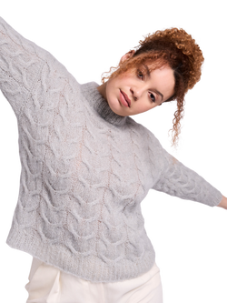 MODE at Rowan by Quail Studio Genoa Mohair Soft Sweater Knitting Pattern - view 2, Multi Multi