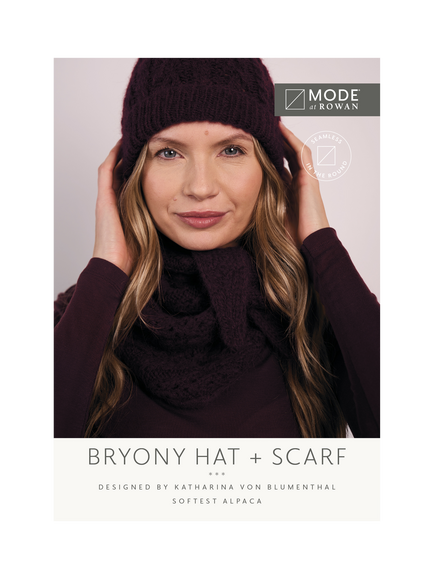 MODE at Rowan by Katherina von Blumenthal Bryony Softest Alpaca Beanie and Scarf Set  Knitting Pattern, Multi Multi