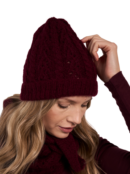 MODE at Rowan by Katherina von Blumenthal Bryony Softest Alpaca Beanie and Scarf Set  Knitting Pattern - view 2, Multi Multi