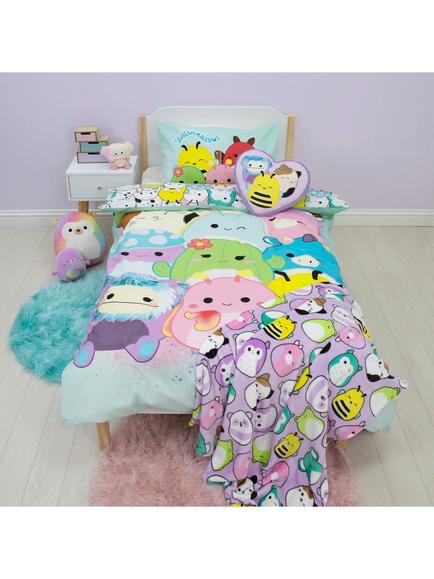 Squishmallows Reversible Duvet Cover and Pillowcase Set, Single, Multi, Multi