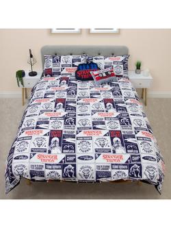 Stranger Things Reversible Duvet Cover and Pillowcases Set, Double, Multi - view 2, Multi