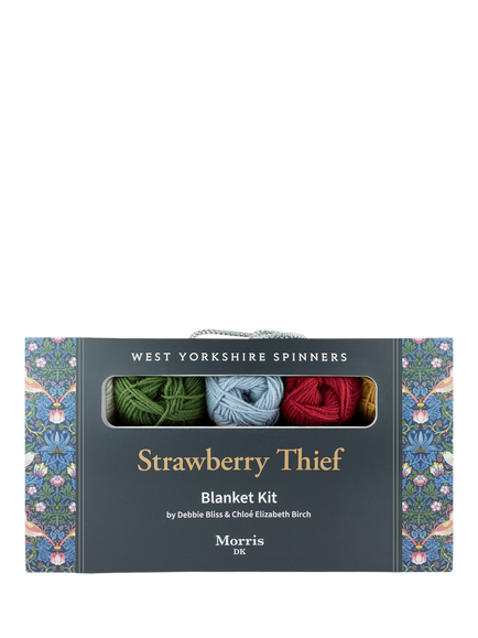 West Yorkshire Morris DK Strawberry Thief Blanket Knitting Kit, Brights