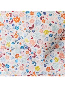 Kabode Floral Organic Cotton Duvet Cover and Pillowcase Set, Cotbed, Multi - view 2, Floral