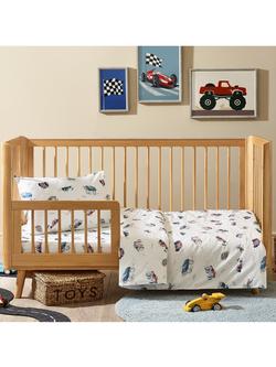 Kabode Vehicles Organic Cotton Duvet Cover and Pillowcase Set, Cotbed, Multi, Vehicles