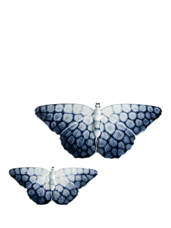 Poole Pottery Earthenware Butterfly Ornaments, Set of 2, Ocean, Ocean