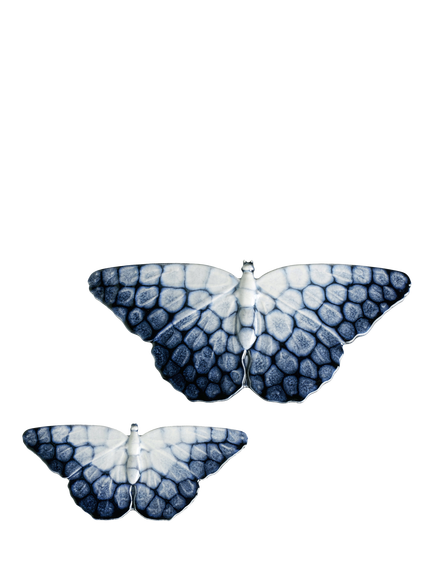 Poole Pottery Earthenware Butterfly Ornaments, Set of 2, Ocean, Ocean