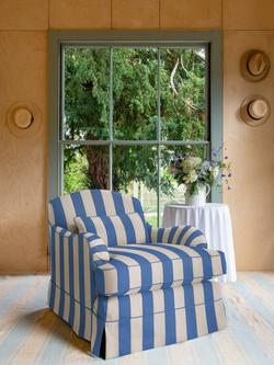 John Lewis x Sophie Conran Felix Armchair - view 2, Cornish Blue Stripe