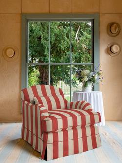 John Lewis x Sophie Conran Felix Armchair - view 2, Petunia Red Stripe