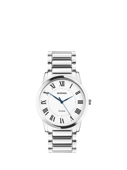 Sekonda 30246.28 Men's Beaumont Bracelet Strap Watch, Silver, Silver