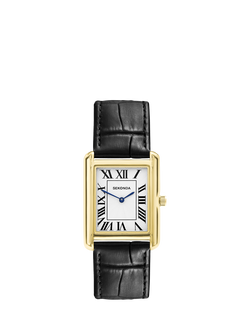 Sekonda 30270.28 Men's Clement Leather Strap Watch, Gold, Gold