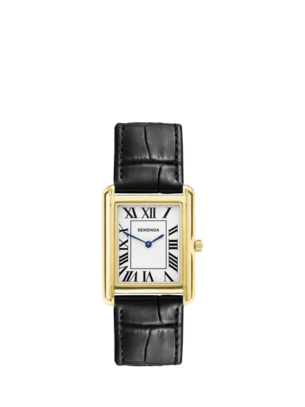 Sekonda 30270.28 Men's Clement Leather Strap Watch, Gold, Gold