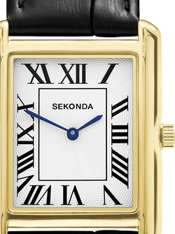 Sekonda 30270.28 Men's Clement Leather Strap Watch, Gold - view 2, Gold