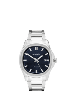 Sekonda 30275.28 Men's Octaire Bracelet Strap Watch, Silver, Silver