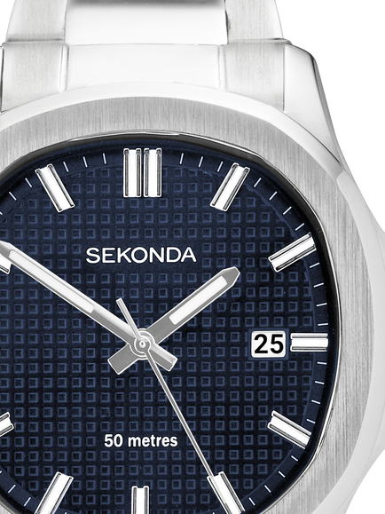 Sekonda 30275.28 Men's Octaire Bracelet Strap Watch, Silver - view 2, Silver