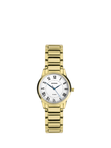 Sekonda 40681 Women's Beaumont Bracelet Strap Watch, Gold, Gold