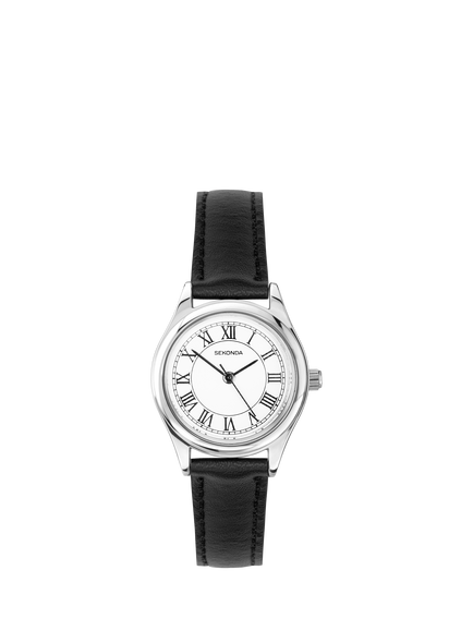 Sekonda 40715.28 Ladies Evans Leather Strap Watch, Silver, Silver
