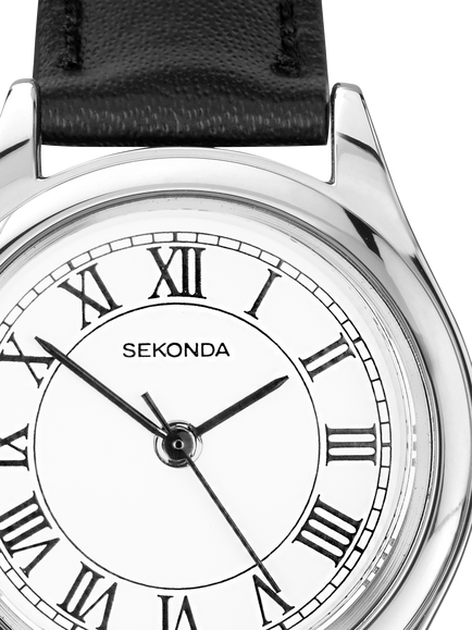 Sekonda 40715.28 Ladies Evans Leather Strap Watch, Silver - view 2, Silver