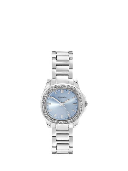 Sekonda 40720.28 Women's Octaire Bracelet Strap Watch, Silver, Silver