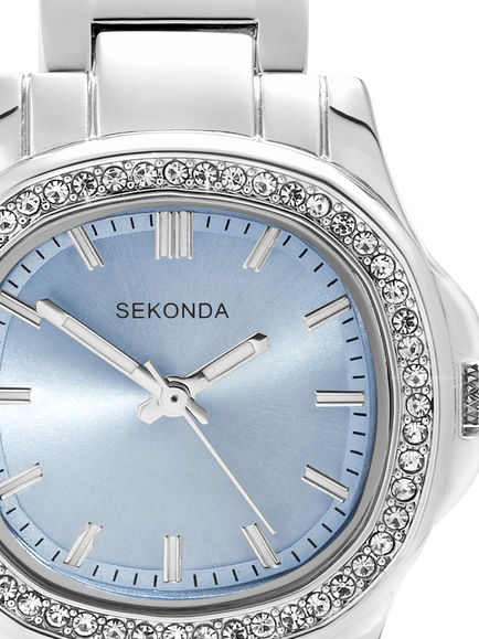 Sekonda 40720.28 Women's Octaire Bracelet Strap Watch, Silver - view 2, Silver