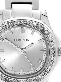Sekonda 40722.28 Ladies Octaire Bracelet Strap Watch, Silver - view 2, Silver