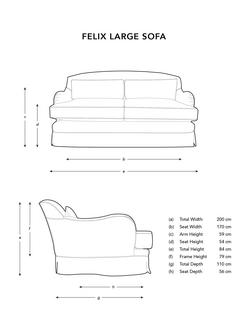 John Lewis x Sophie Conran Felix Large Sofa - view 2, Bruges Navy