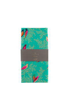 Sara Miller Chelsea Birds Cotton Table Runner, 250cm, Green