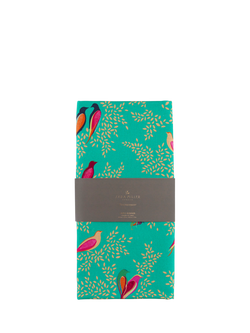 Sara Miller Chelsea Birds Cotton Table Runner, 250cm, Green, Green