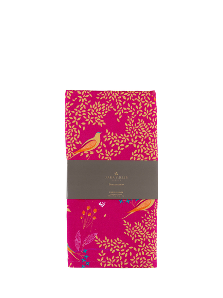 Sara Miller Chelsea Birds Cotton Table Runner, 250cm, Pink, Pink