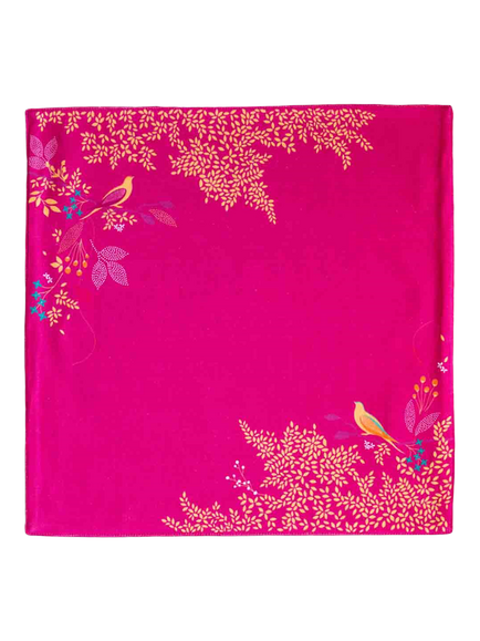 Sara Miller Chelsea Birds Cotton Napkin, Set of 2, Pink, Pink