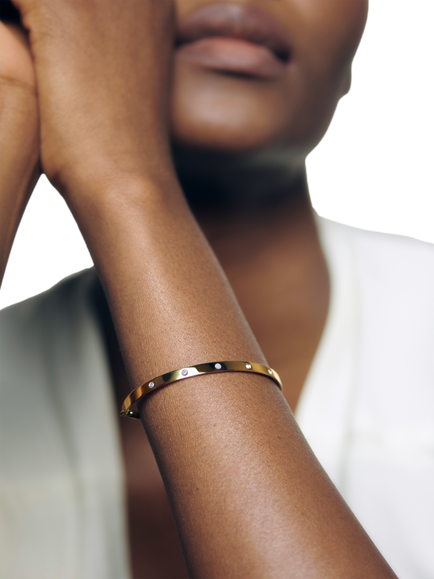 Monica Vinader Fiji Lab Grown Diamond Friendship Bracelet, Gold - view 2, Gold