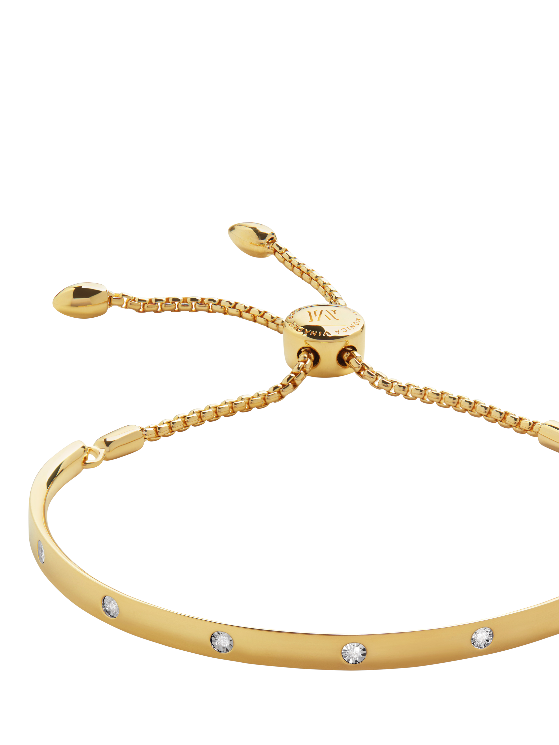 Product image 3 of 4, which shows Monica Vinader Fiji Lab Grown Diamond Friendship Bracelet, Gold